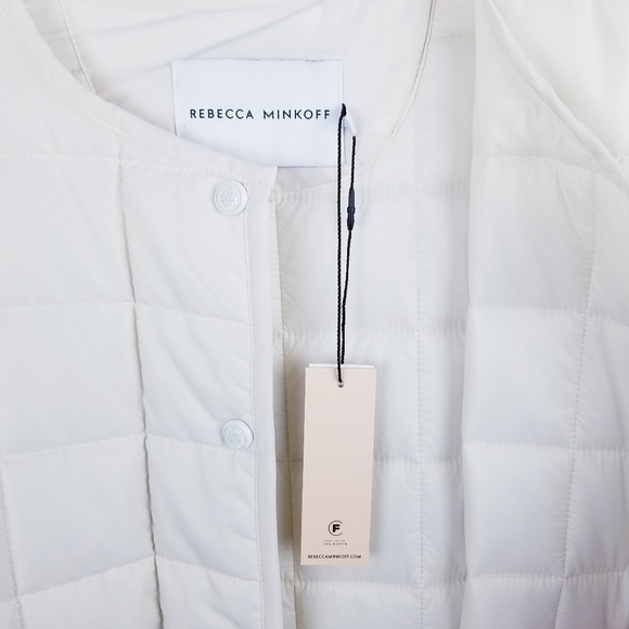 Rebecca Minkoff Cream Quilted Jacket NWT size Large - Picture 7 of 13